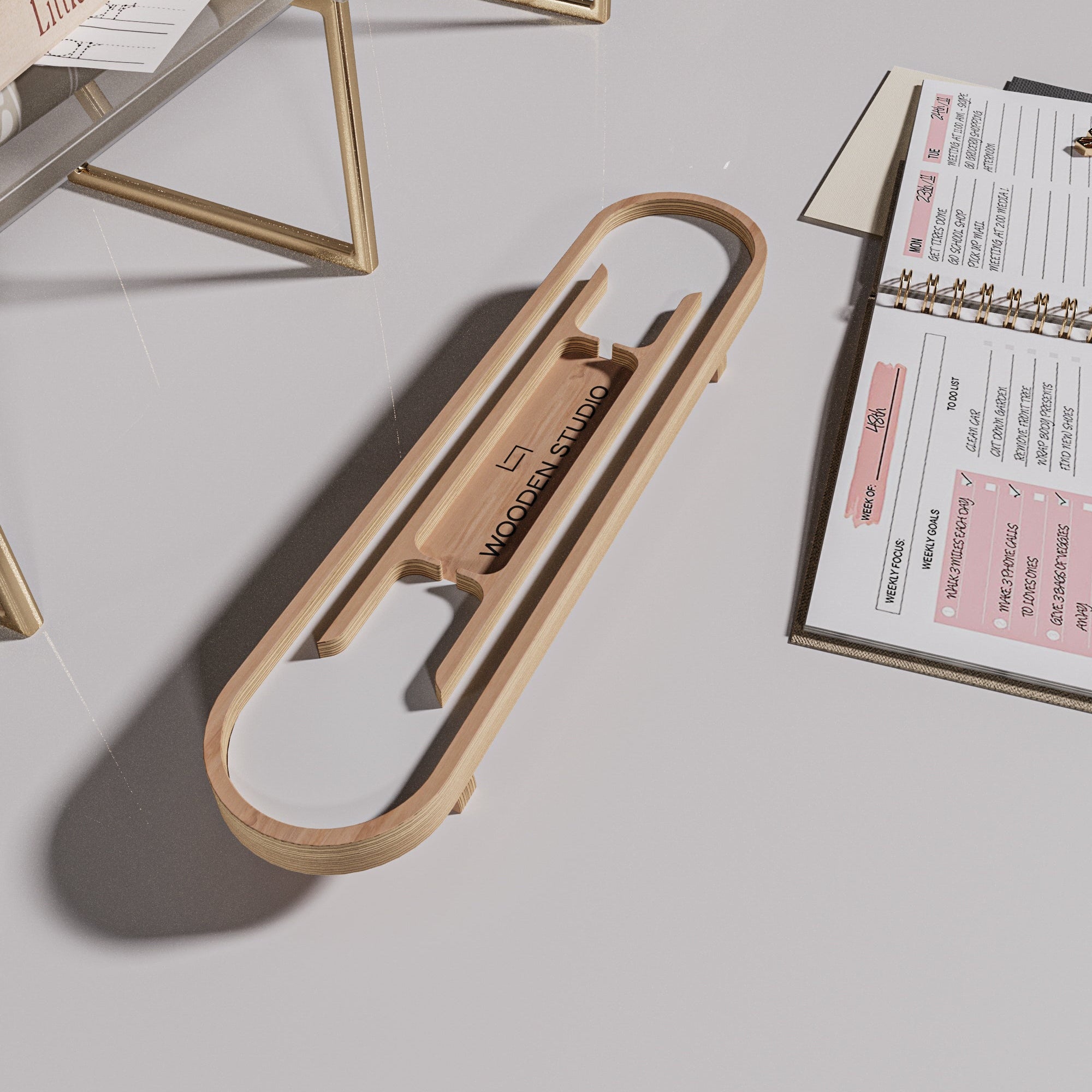 Wooden-Studio-Masaustu-Organizer-Beyaz-1