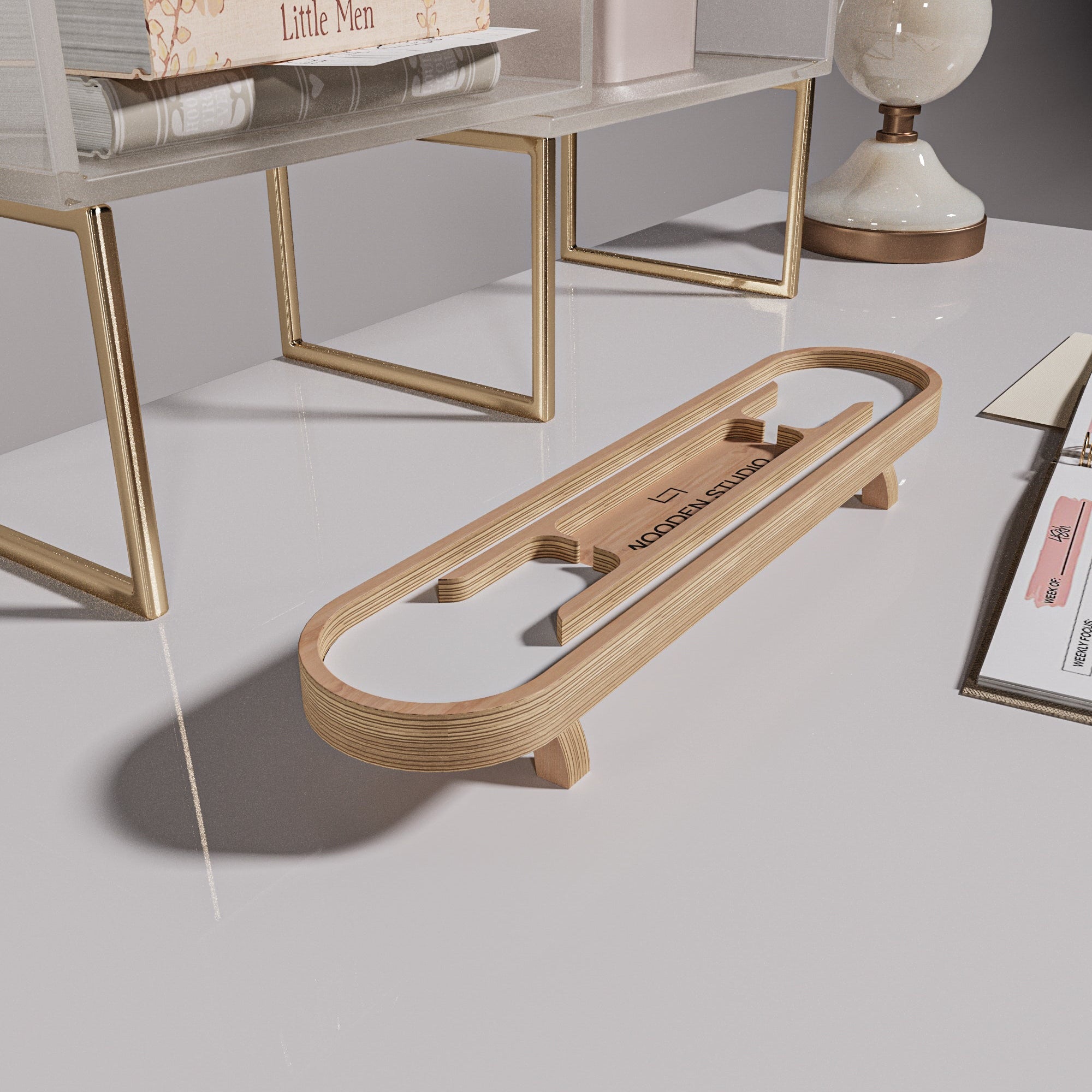 Wooden-Studio-Masaustu-Organizer-Beyaz-2