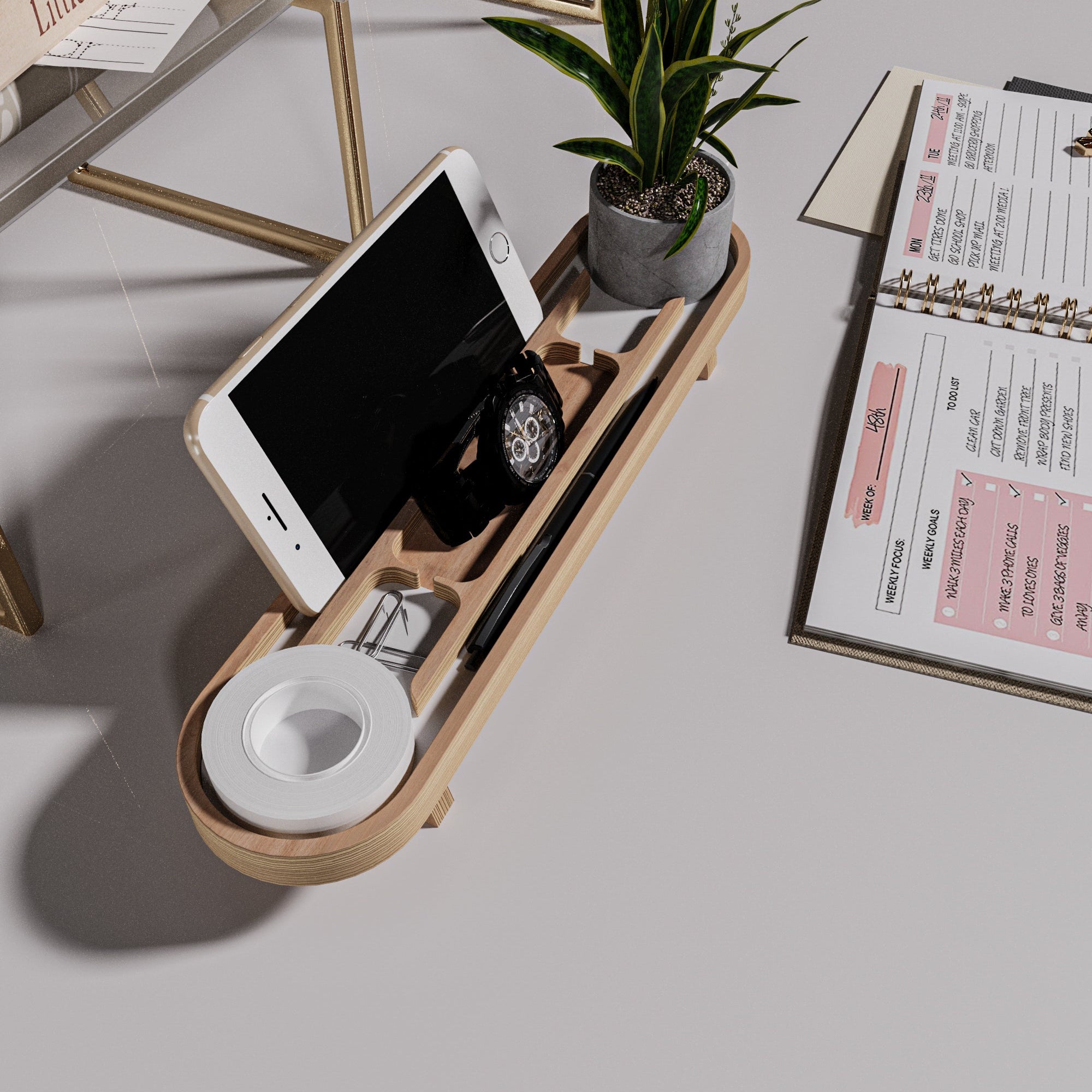 Wooden-Studio-Masaustu-Organizer-Beyaz-3