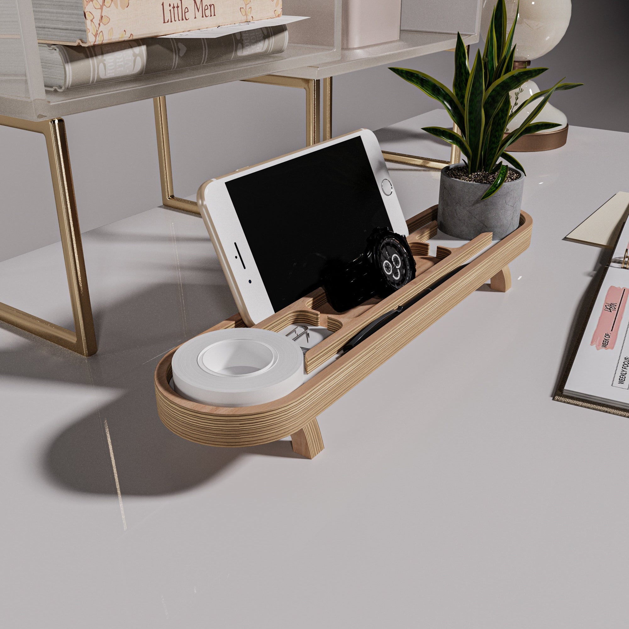 Wooden-Studio-Masaustu-Organizer-Beyaz-4