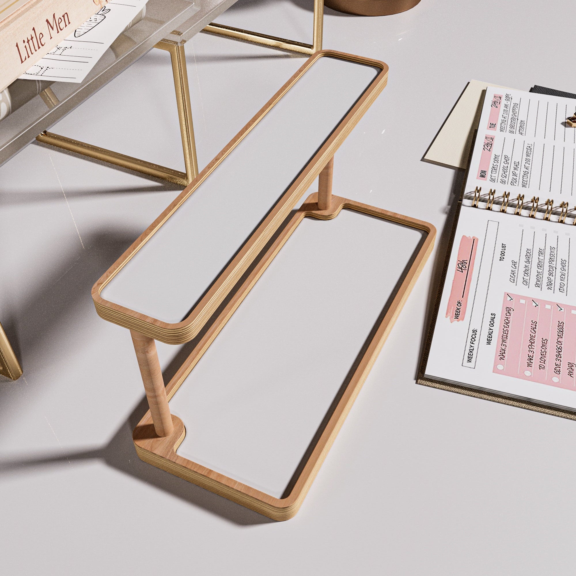 Wooden-Studio-Masaustu-Organizer-Cift-Katli-Beyaz-3