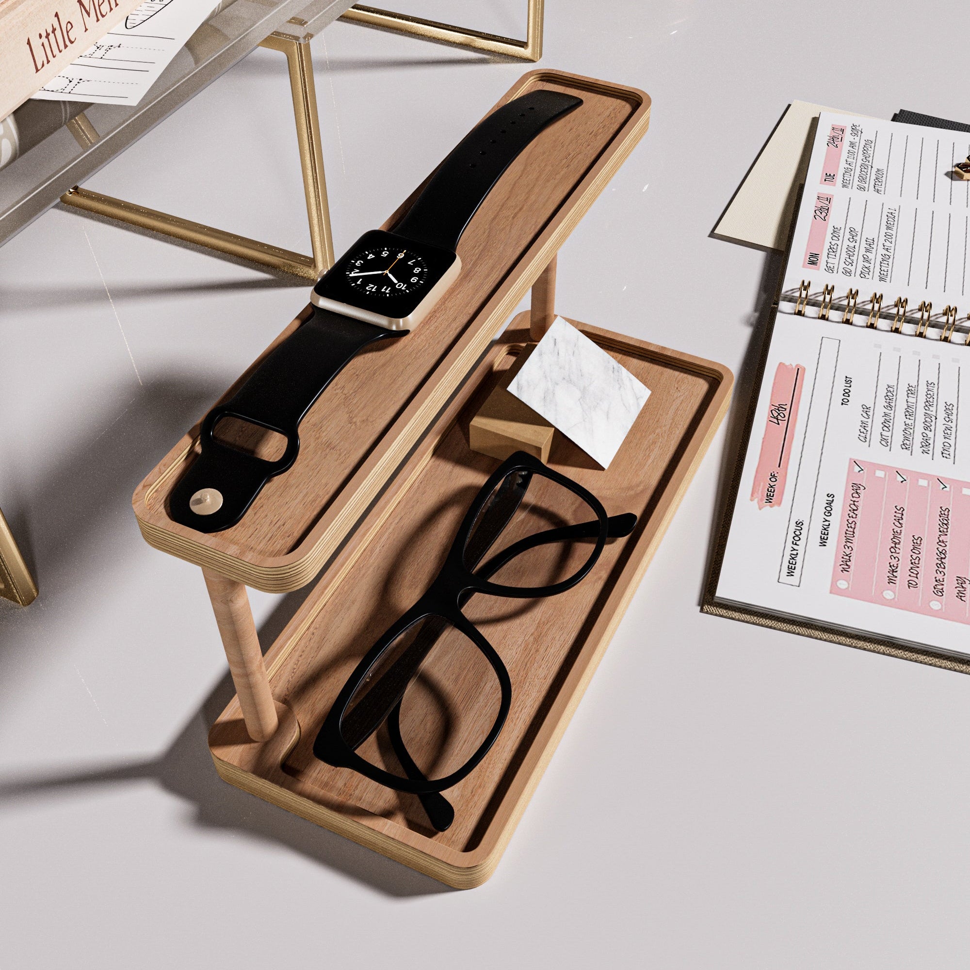 Wooden-Studio-Masaustu-Organizer-Cift-Katli-Kayin-4