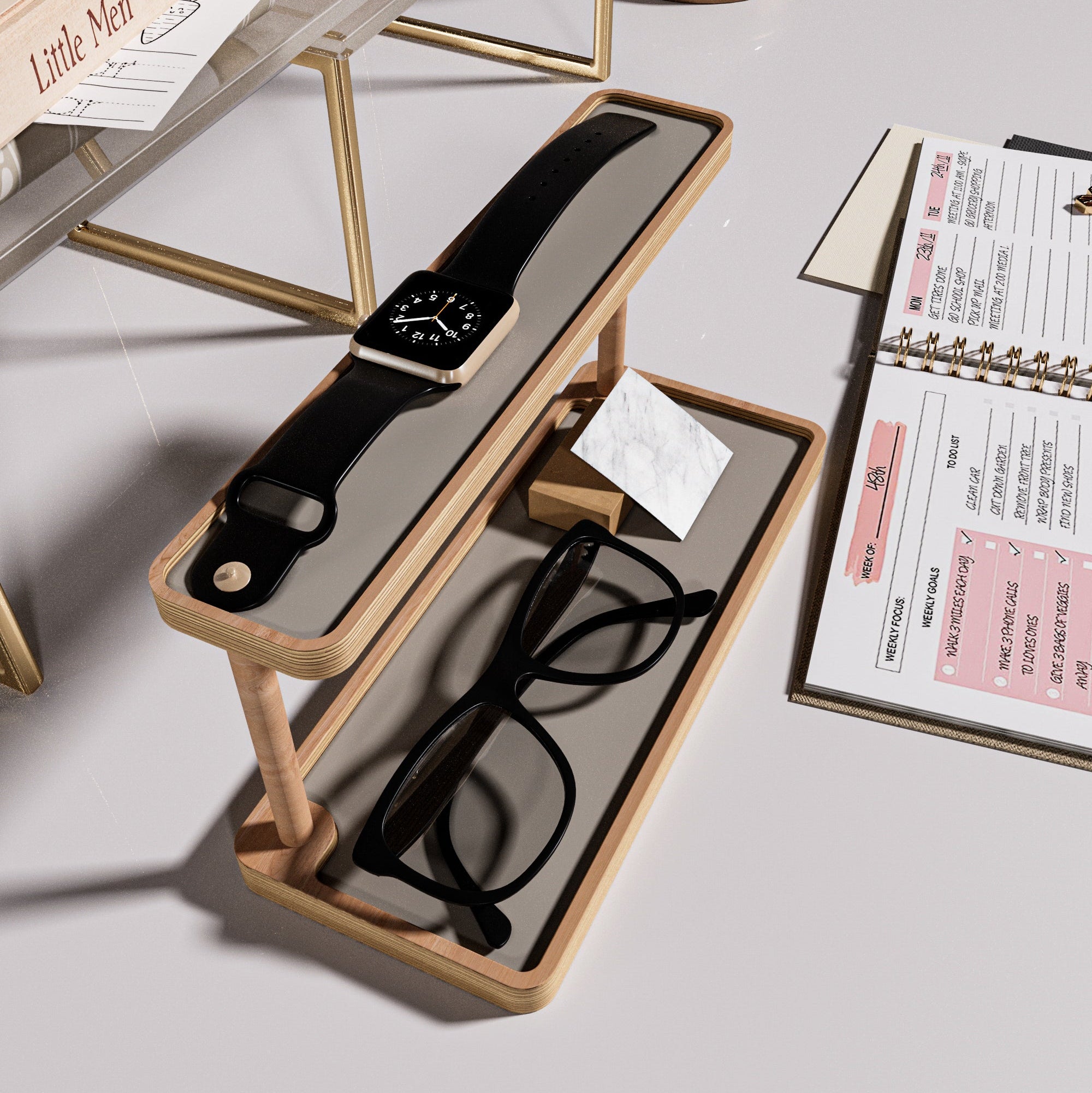 Wooden-Studio-Masaustu-Organizer-Cift-Katli-Kumtasi-4