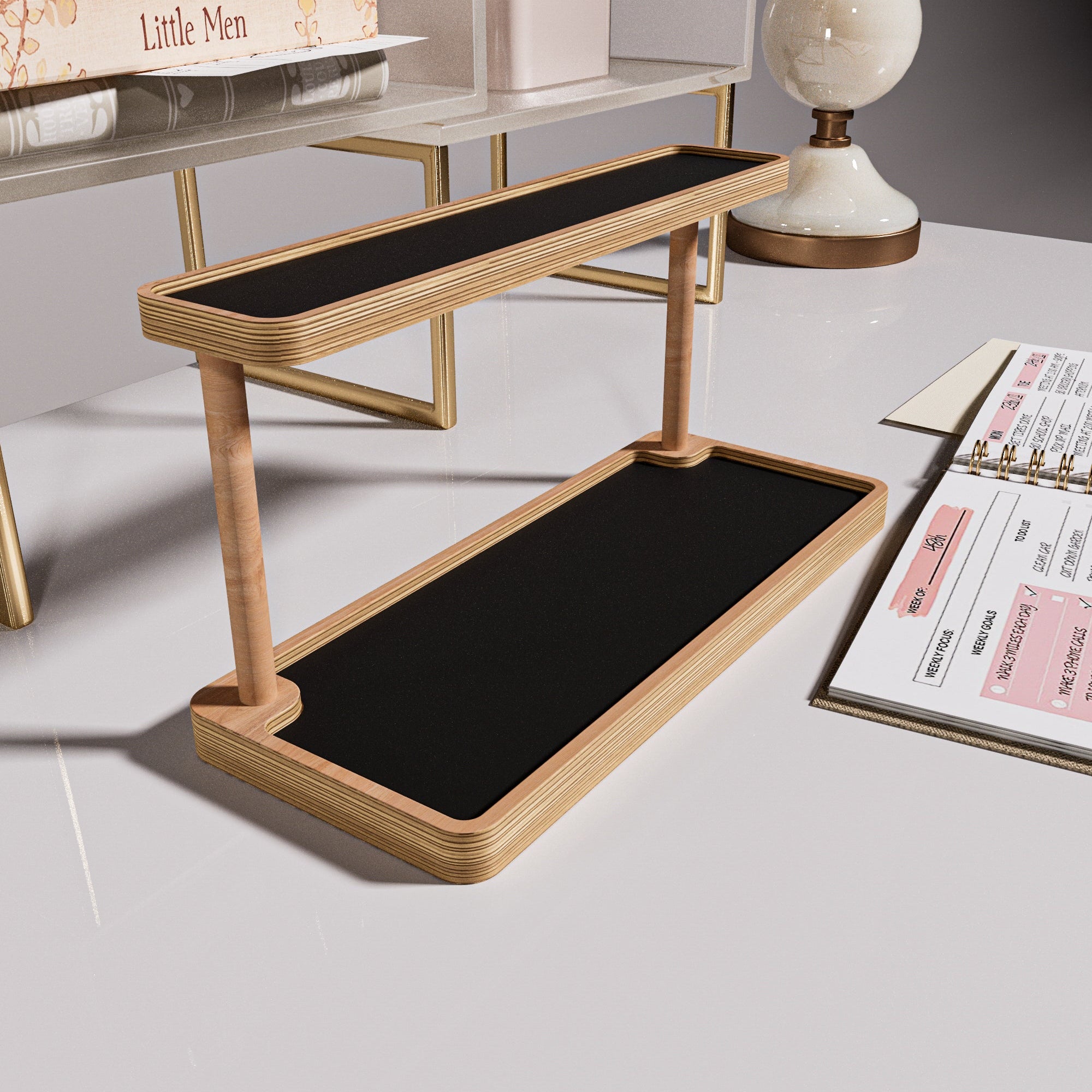 Wooden-Studio-Masaustu-Organizer-Cift-Katli-Siyah-1