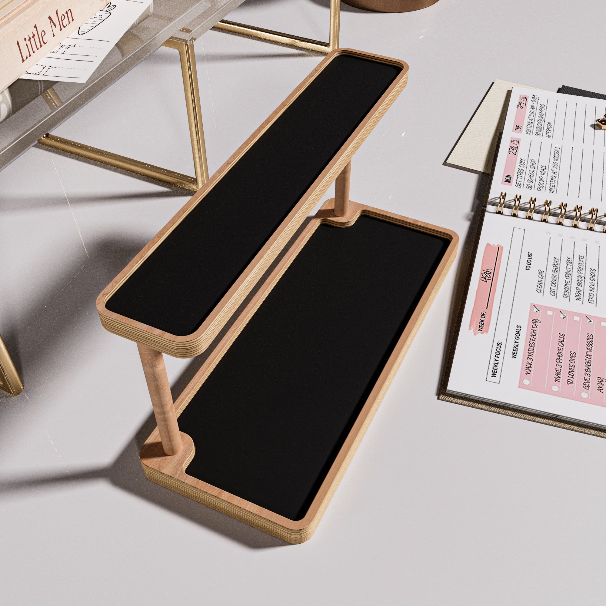 Wooden-Studio-Masaustu-Organizer-Cift-Katli-Siyah-3