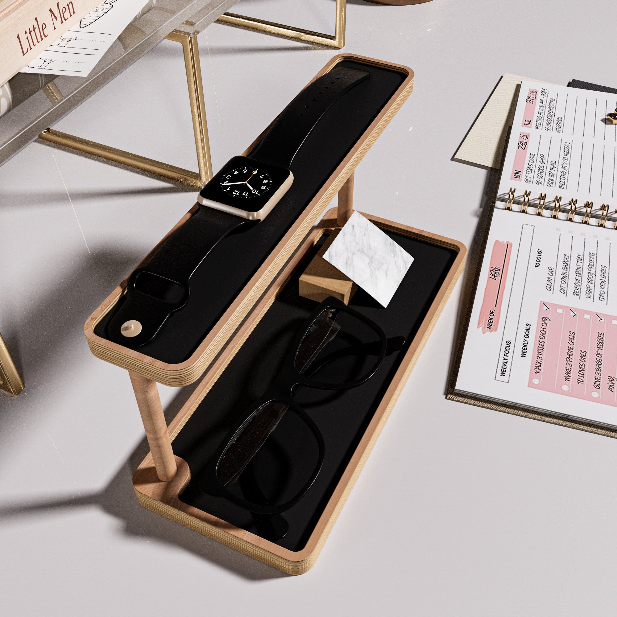 Wooden-Studio-Masaustu-Organizer-Cift-Katli-Siyah-4